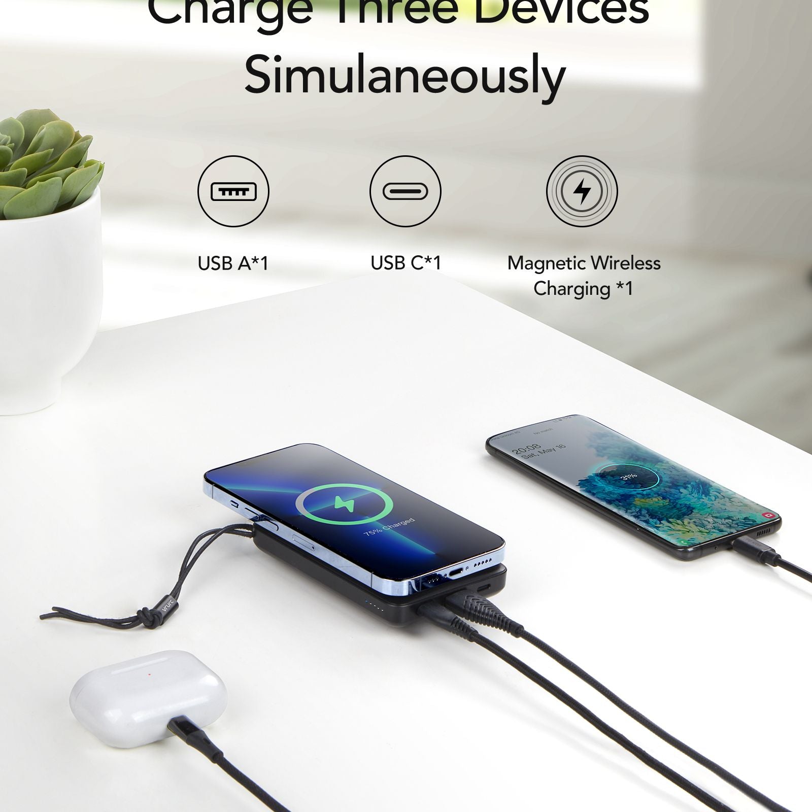 MagOn 10,000mAh Magnetic Wireless Power Bank