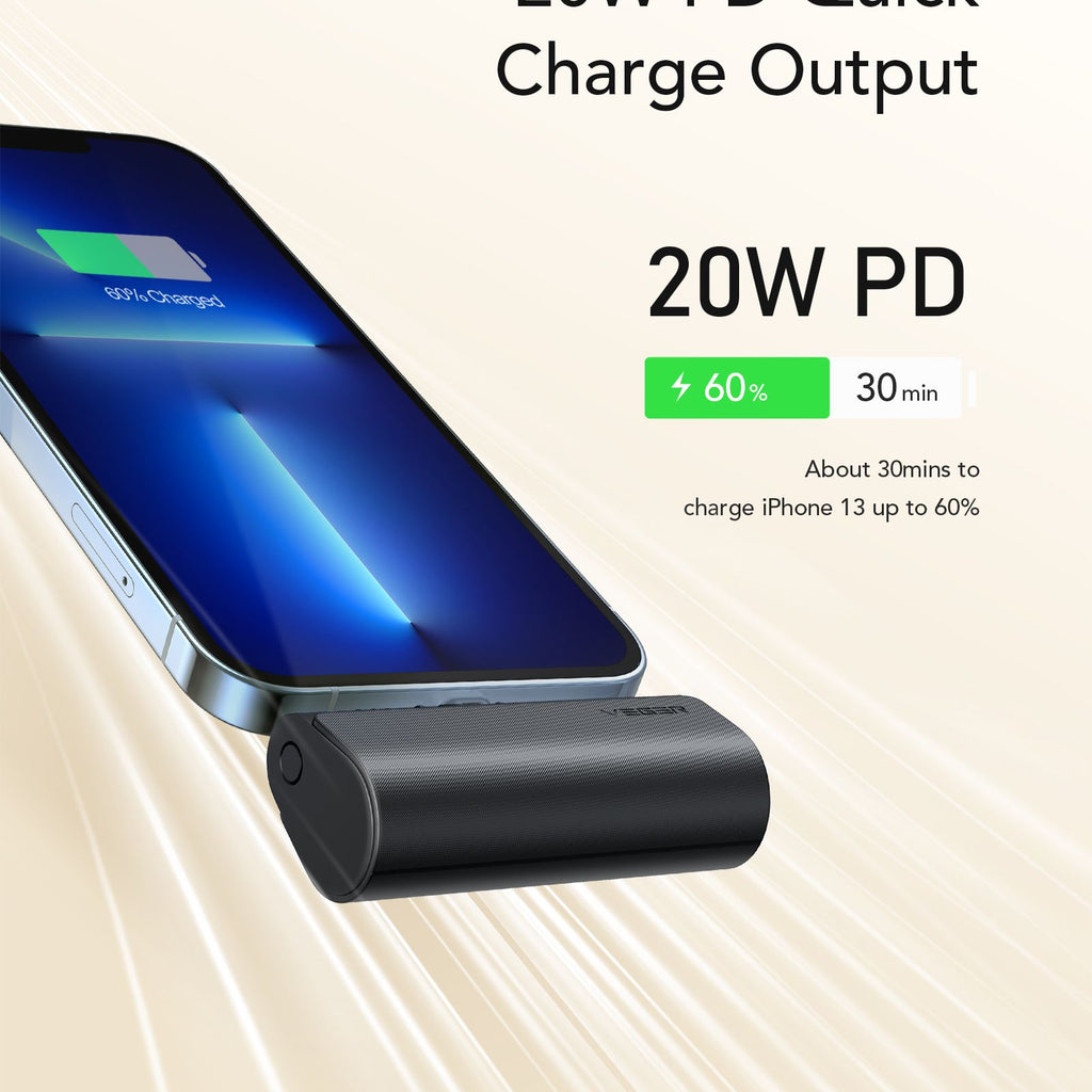 PlugOn 5,000mAh (USB-C or Lightning)