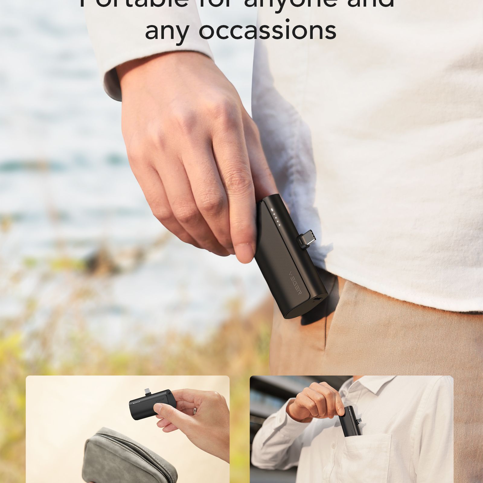 PlugOn 5,000mAh (USB-C or Lightning)